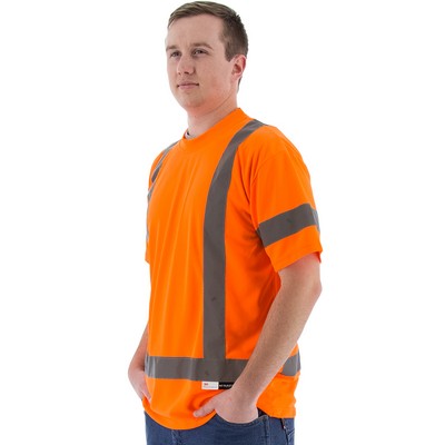 High Visibility Orange Short Sleeve Shirt, ANSI 3, Type R