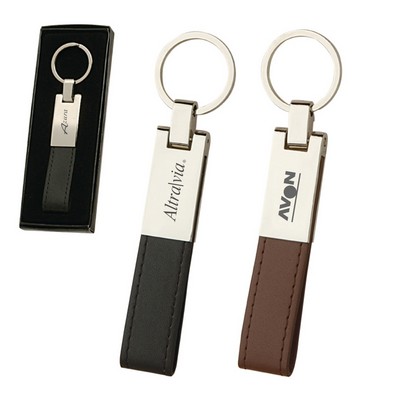 Leather & Silver Keyring