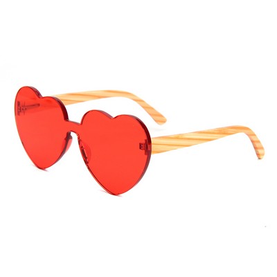 Bamboo Sunglasses - Red Lenses