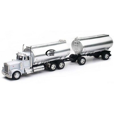 Die Cast Replica Peterbilt® 379 w/ Twin Oil Tanker ( Chrome)