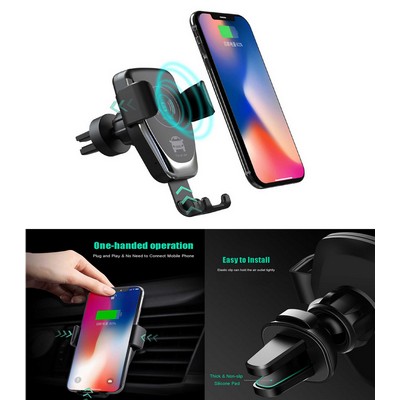 Car Phone Mount Air Vent Automatic Clamping Cell Phone Holder for Car Wireless Charger