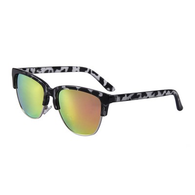 Sunglasses - Pink Mirror Lenses - Black Tortoise Frames