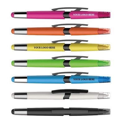 Multi Function Colored Plastic 3 in 1 Ballpoint Pen