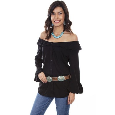 Honey Creek Ruffle On/Off Shoulder Top