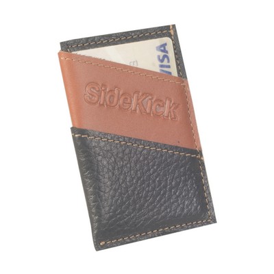 Two-Toned Leather Compact Wallet (3.66"x2.48")