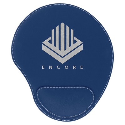 Laserable Leatherette Mouse Pad – Blue-Silver