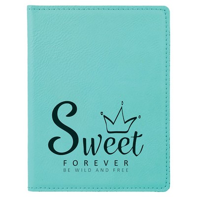 Teal Blue Laserable Leatherette Passport Holder, 4-1/4" x 5-1/2"