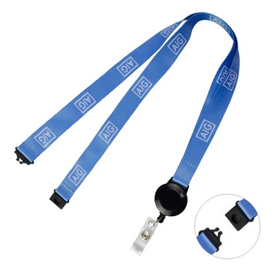 Sublimated Neck Lanyard w/ Badge Reel & Safe Neck Breakaway