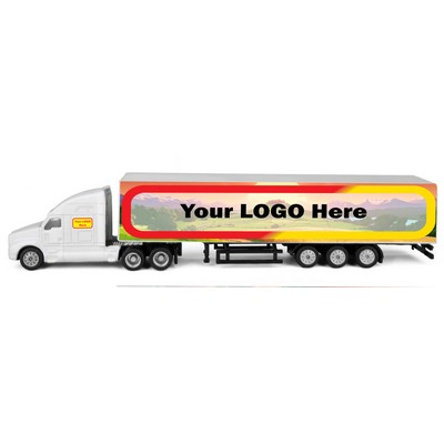 8" Die Cast Replica All Metal Transport Hauler w/ Full Color Die Cut Decals Both Sides of Trailer