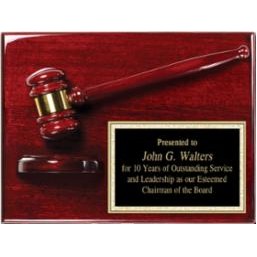 Rosewood Gavel Plaque 9" x 12" Award