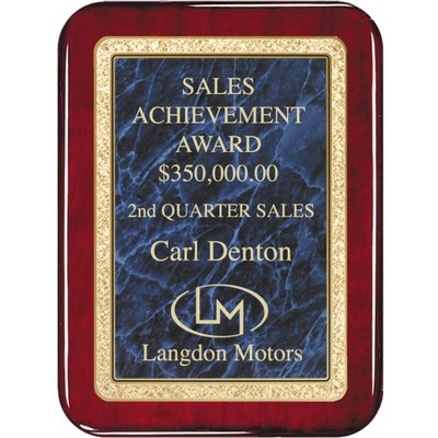 Rosewood Radius Plaque Solid Brass Engraving Plate 9" x 12" Award