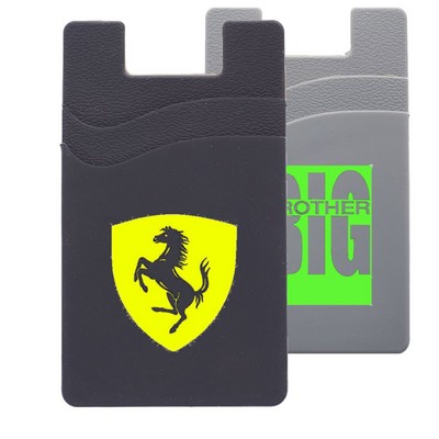 Silicone Adhesive Phone Wallet w/Dual Pocket