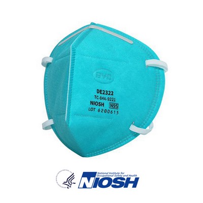 Blue folded N95 Face Mask Particulate Filtering Respirator