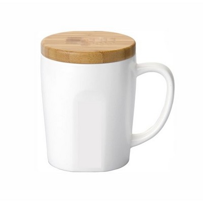 12 Oz. Ceramic Mug w/Bamboo Lid