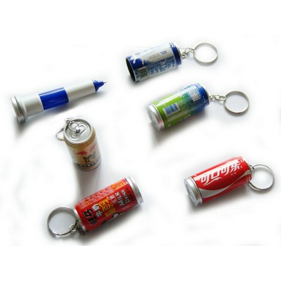 Can Shaped Ballpoint Pen w/Key Ring