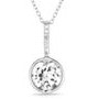 Jilco Inc. Diamond & White Topaz Bezel Set Pendant Necklace