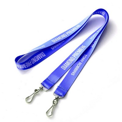 3/4" Two Clips Full Color Dye Sublimated Lanyard