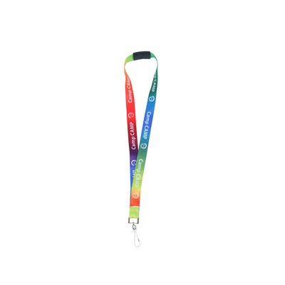 Polyester Tie-Dye Customized Rainbow Lanyard