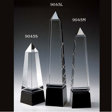 Black with clear crystal combination Eminence Obelisk