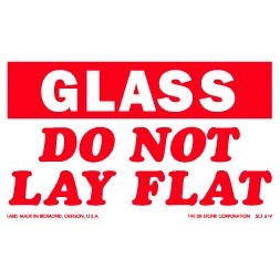 Glass Do Not Lay Flat Paper Labels - 3" x 5"