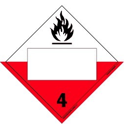 Spontaneously Combustible, Class 4 Blank, Vinyl Placard - 10.75" x 10.75"