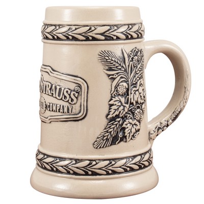 Hops and Leaves Stein with Custom Front Decoration