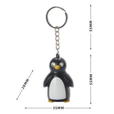 Cute Penguin LED Sound Keychain