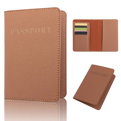 Matte Leather Travel Passport Case