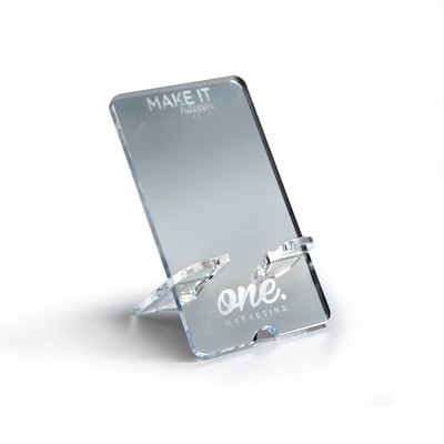 Phone Holder, Rectangle Mirror with Laser Imprint