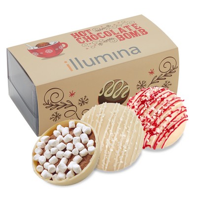 Hot Chocolate Bomb Gift Box - Deluxe Flavor - 2 Pack -White Chocolate Crystal, White Choc Peppermint