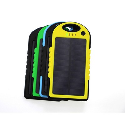 Solar Power 5000mAh Power Bank w/Climbing Carabiner