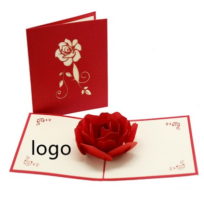 Custom 3D Rose Greeting Card