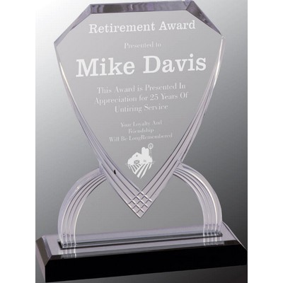 7" x 9" Silver Carved Shield Impress Award