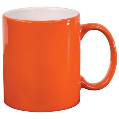 11 oz. Orange Ceramic Round LazerMug