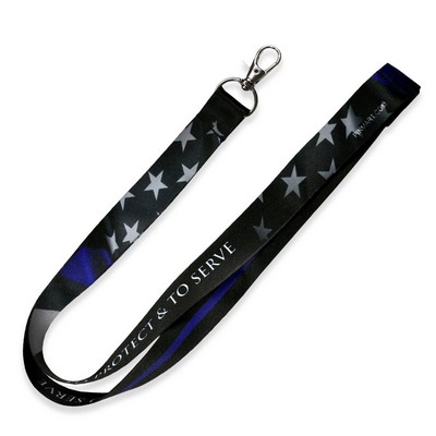 Thin Blue Line Awareness Lanyard