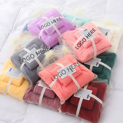 Coral Bath Towel Set