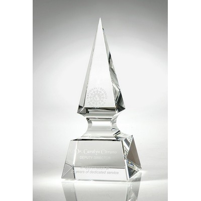 Zenith Spear Crystal Award, 11"H