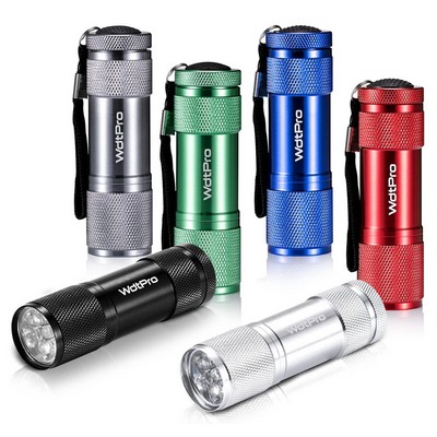 Mini Aluminum Led 9 Flashlight With Lanyard