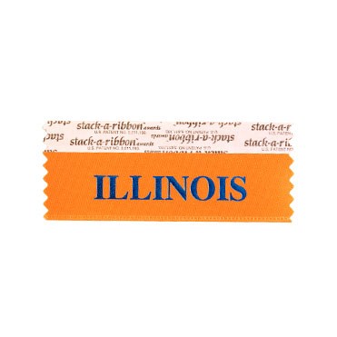 Illinois Stk A Rbn Orange Ribbon Blue Imprint