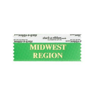 Midwest Region Stk A Rbn Green Ribbon Gold Imprint