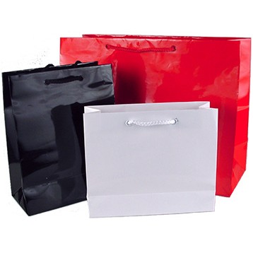 Ultra Glossy Vogue Euro Tote Bag- White (16"x6"x12")