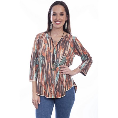 Honey Creek Reversible Print Micro Fiber Top