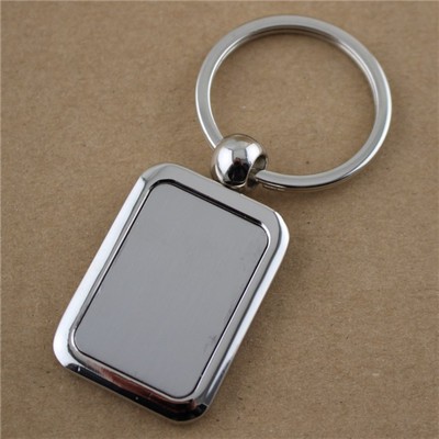 Rectangular Shaped Mirror Etch Metal Keychain