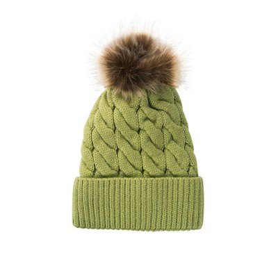 Pom Cuff Beanie Winter Hat