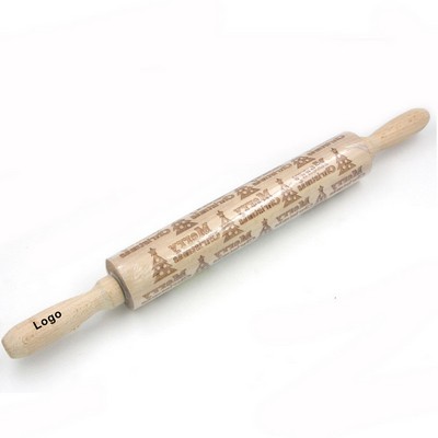 Christmas Wooden Rolling Pin Wooden Cooking Utensils Baking Kit