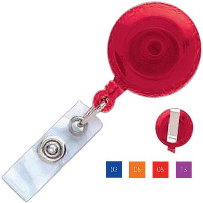 Round Translucent Plastic Clip-On Badge Reel