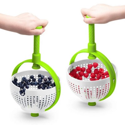 Rotating Drain Basket Spina Colander and Salad Spinner