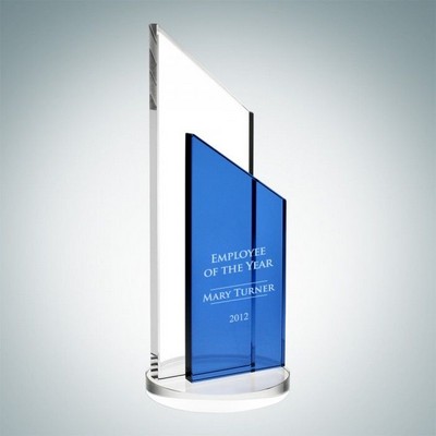 Success Crystal Award in Blue, 10"H