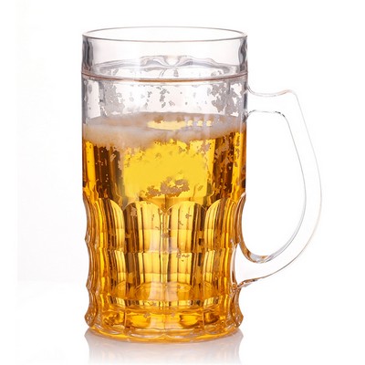 Double wall Plastic Beer fluid cooler mug with handle