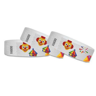 3/4" wide x 10" long - 3/4" Carnival Tyvek Wristbands Printed 1/0